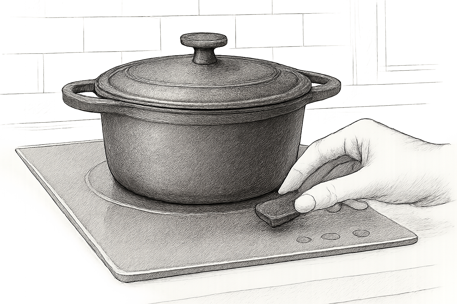 cocotte fonte sur plaque induction