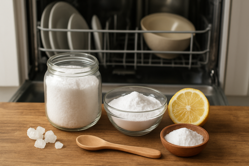 Comment remplacer le sel du lave-vaisselle sans risque : toutes les alternatives naturelles et efficaces