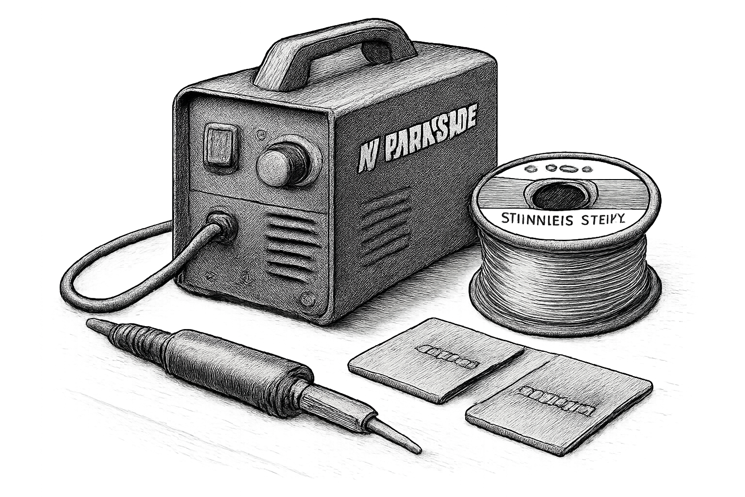 fil fourré inox sans gaz parkside