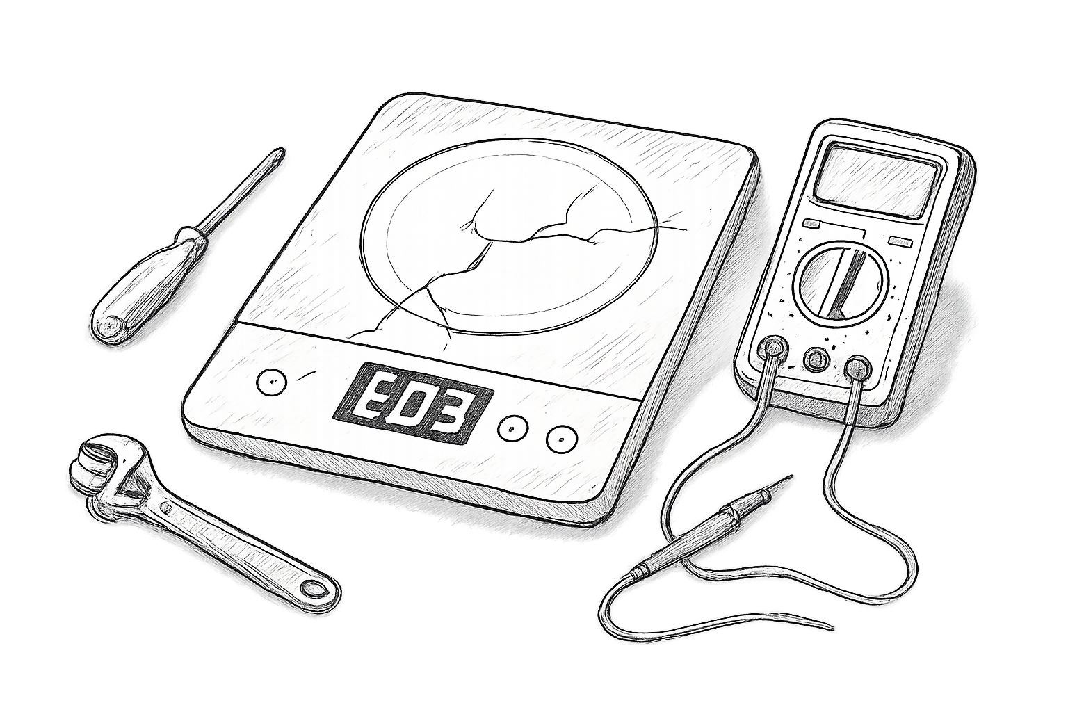 reparer plaque induction