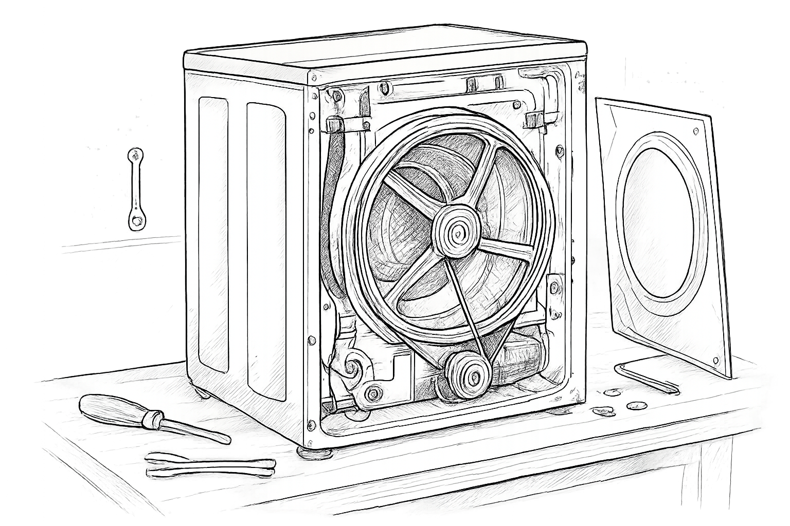 tambour lave linge desaxé